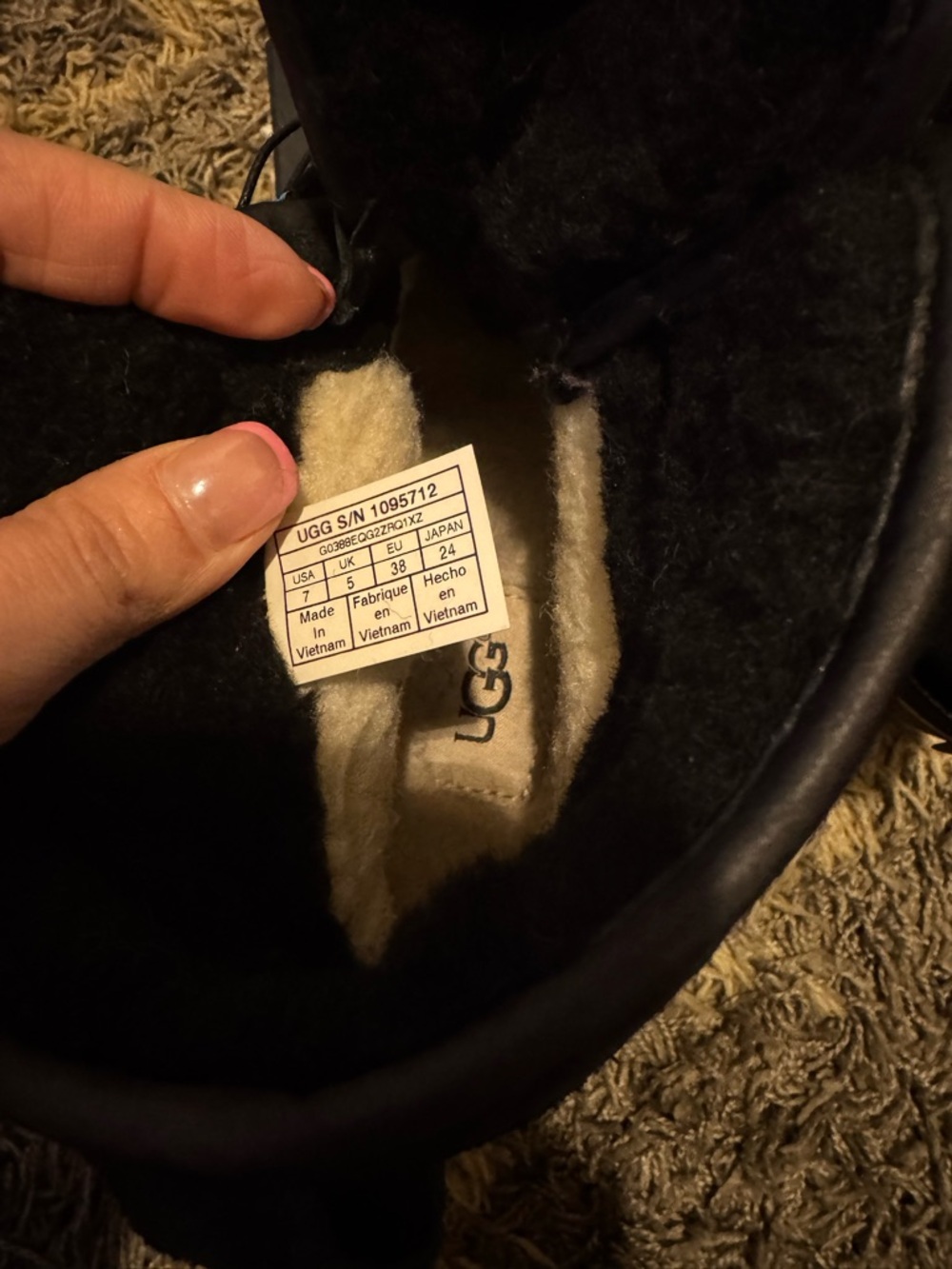 UGG Black Suede Lace-Up Winter Boots - Picture 5 of 5